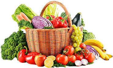 Frutta, verdura, alghe, noci, semi